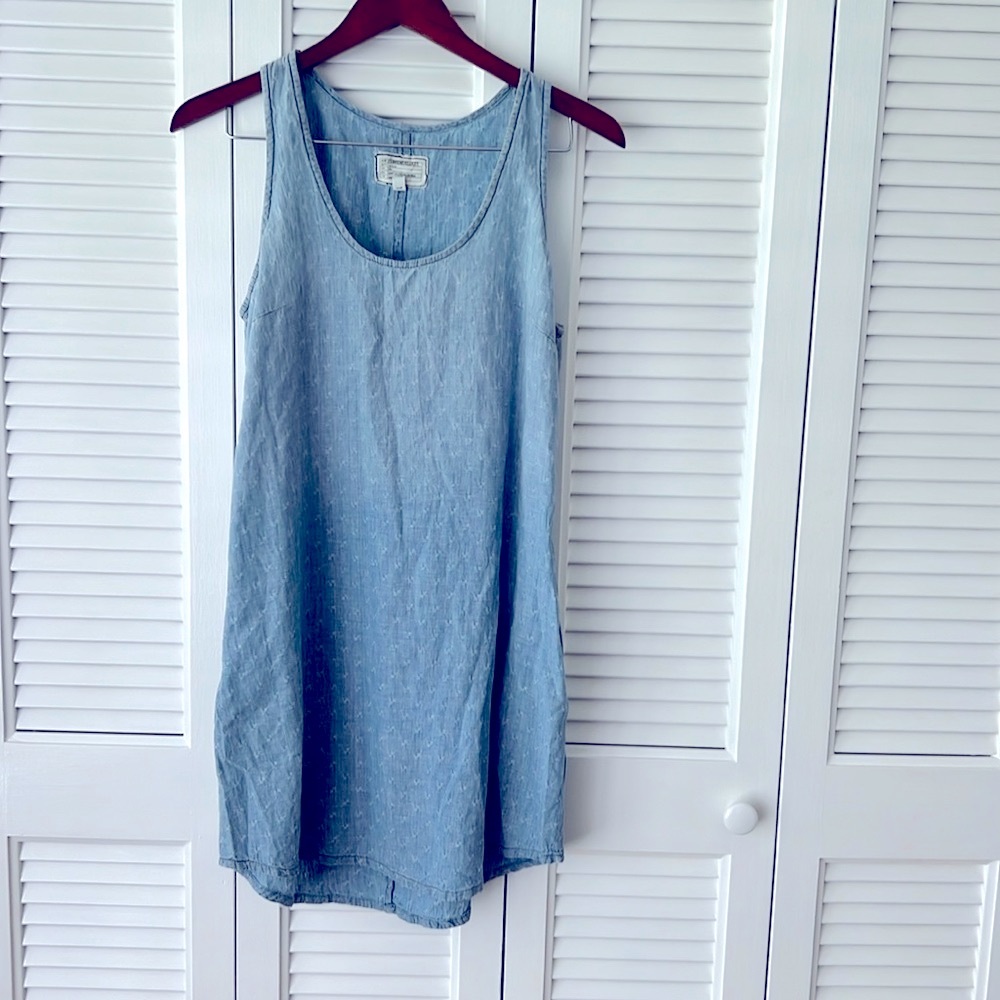 Current Elliott The Woven Tank Dress Flag Dobby, size 1 (small), chambray blue